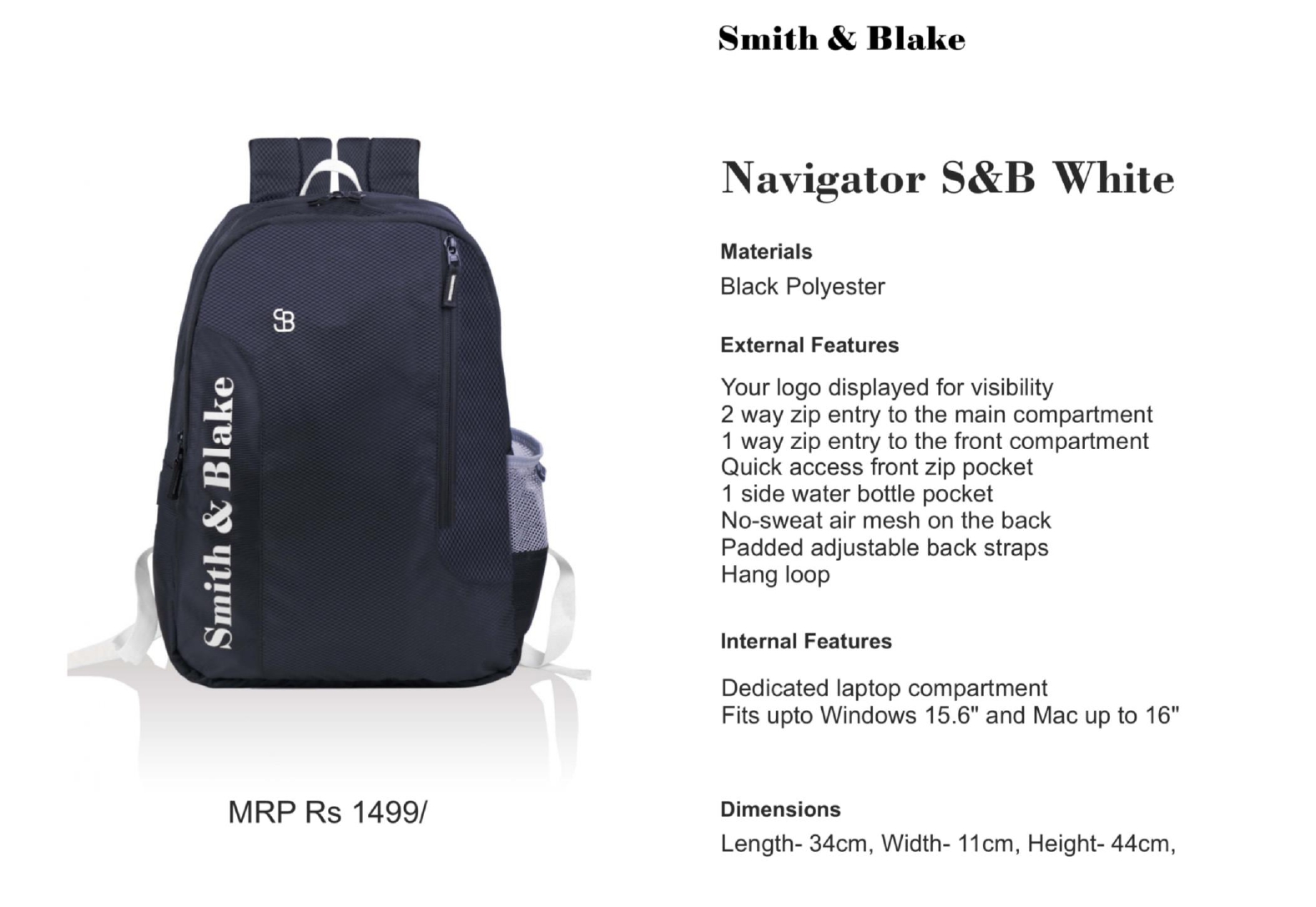 SMITH & BLACK Navigator S&B Backpack