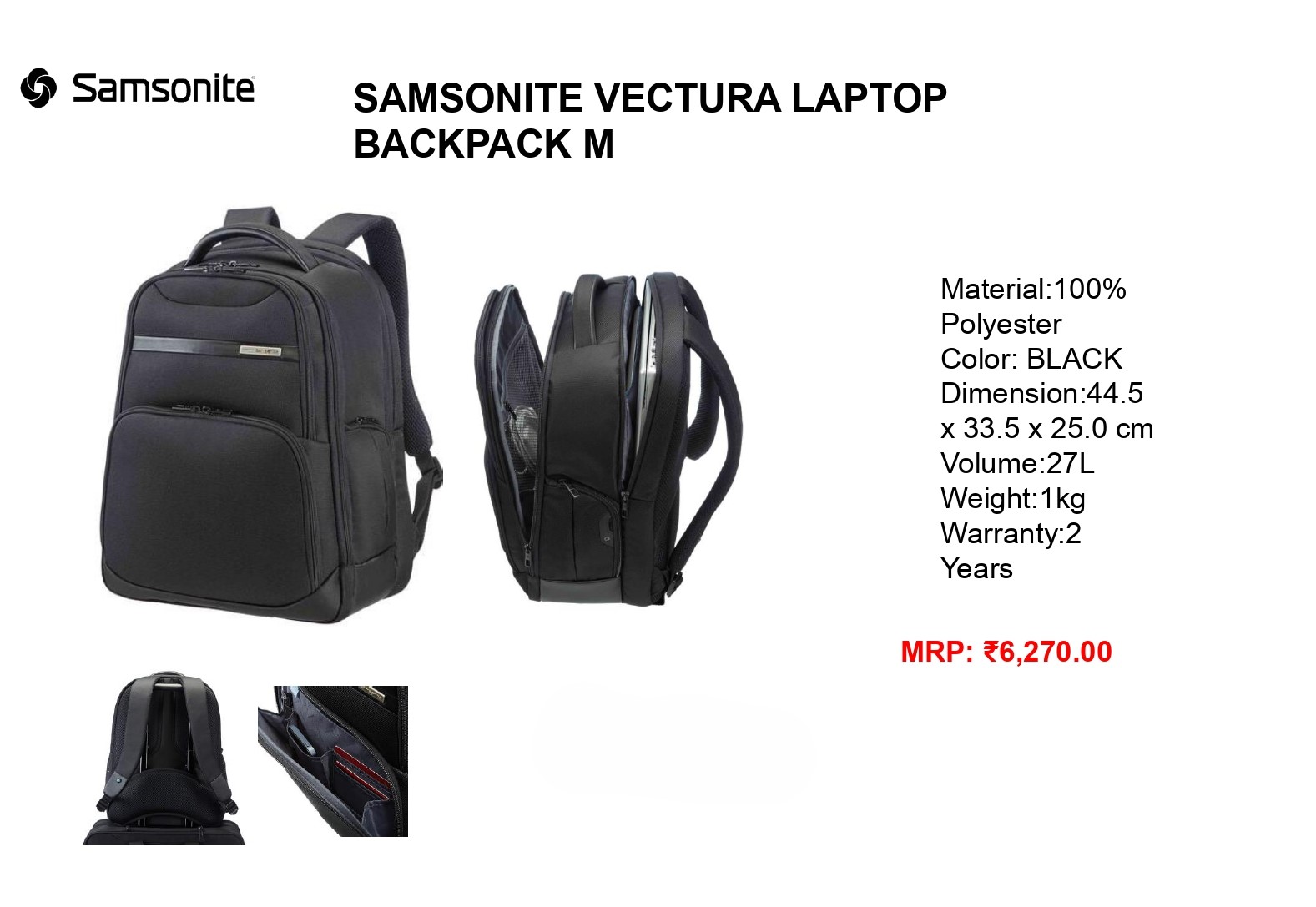 SAMSONITE VECTURA Laptop Backpack M