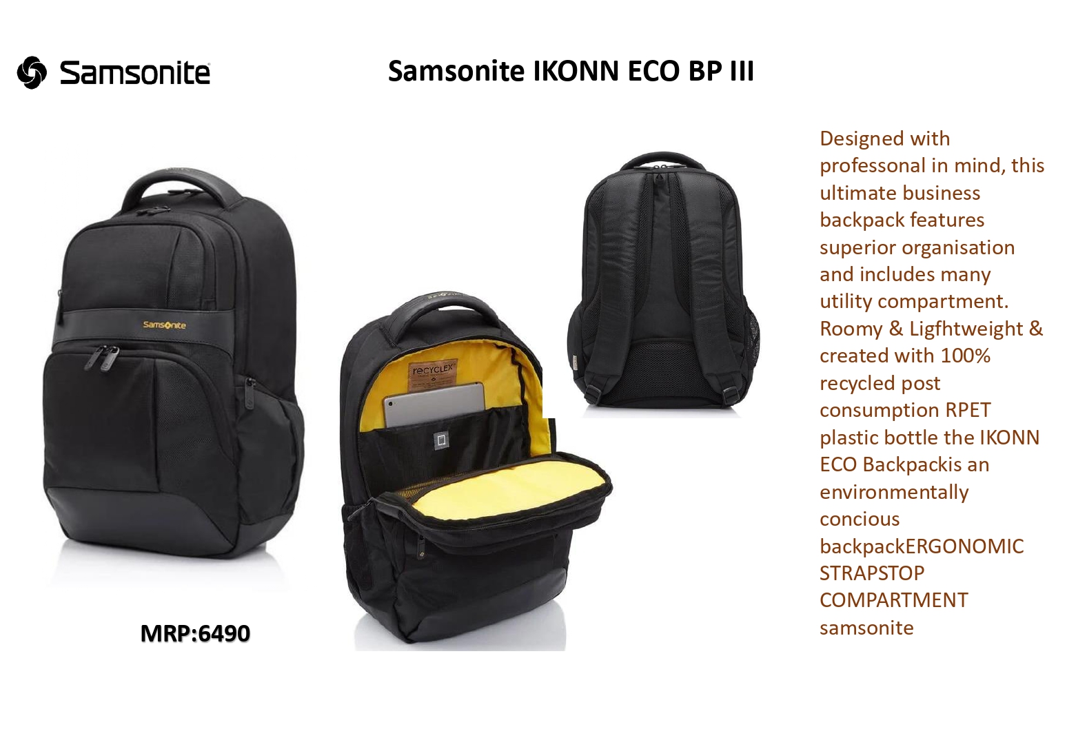 SAMSONITE IKONN ECO BP III