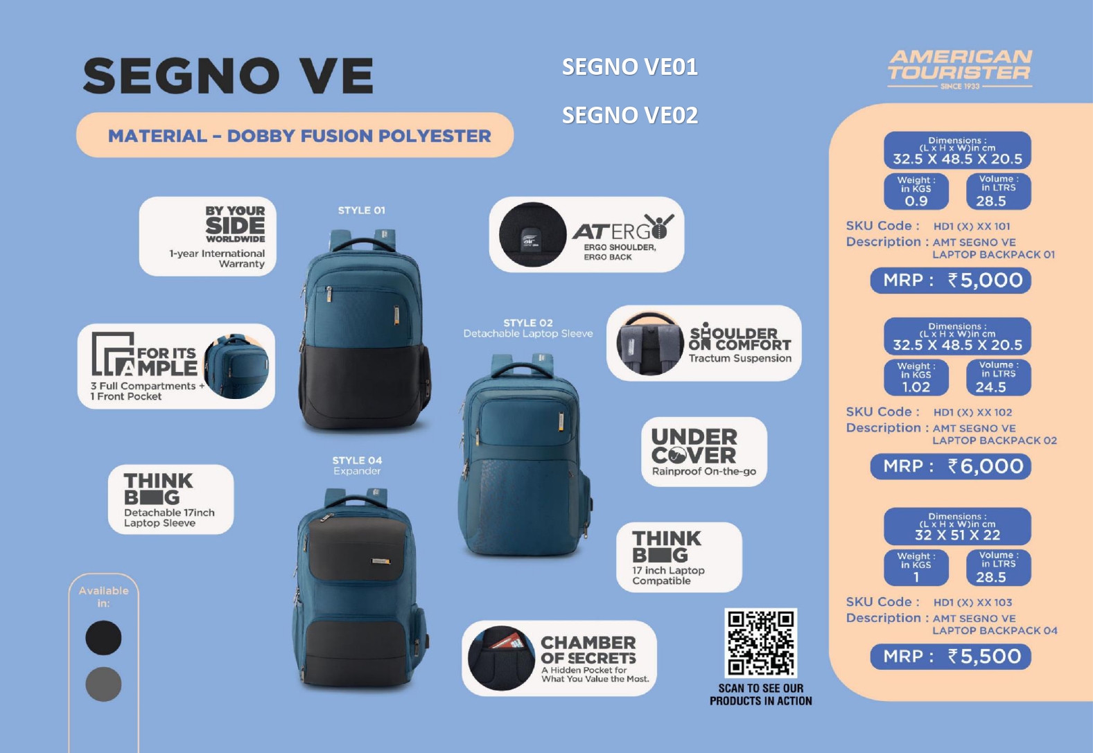 AMERICAN TOURISTER SEGNO VE01 Backpack