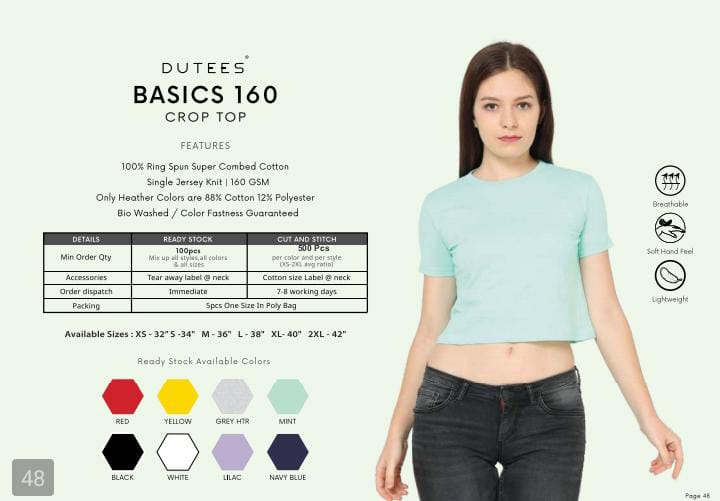 DUTEES BASIC 160 CROP TOP
