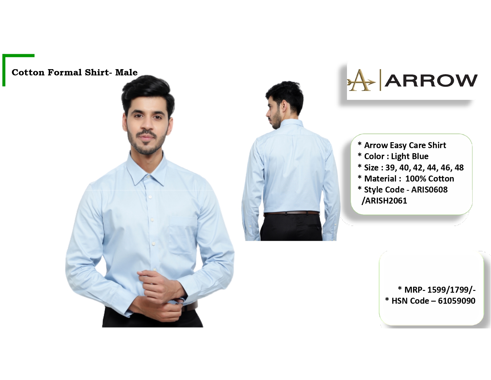 ARROW Cotton Formal Shirt Male/Female