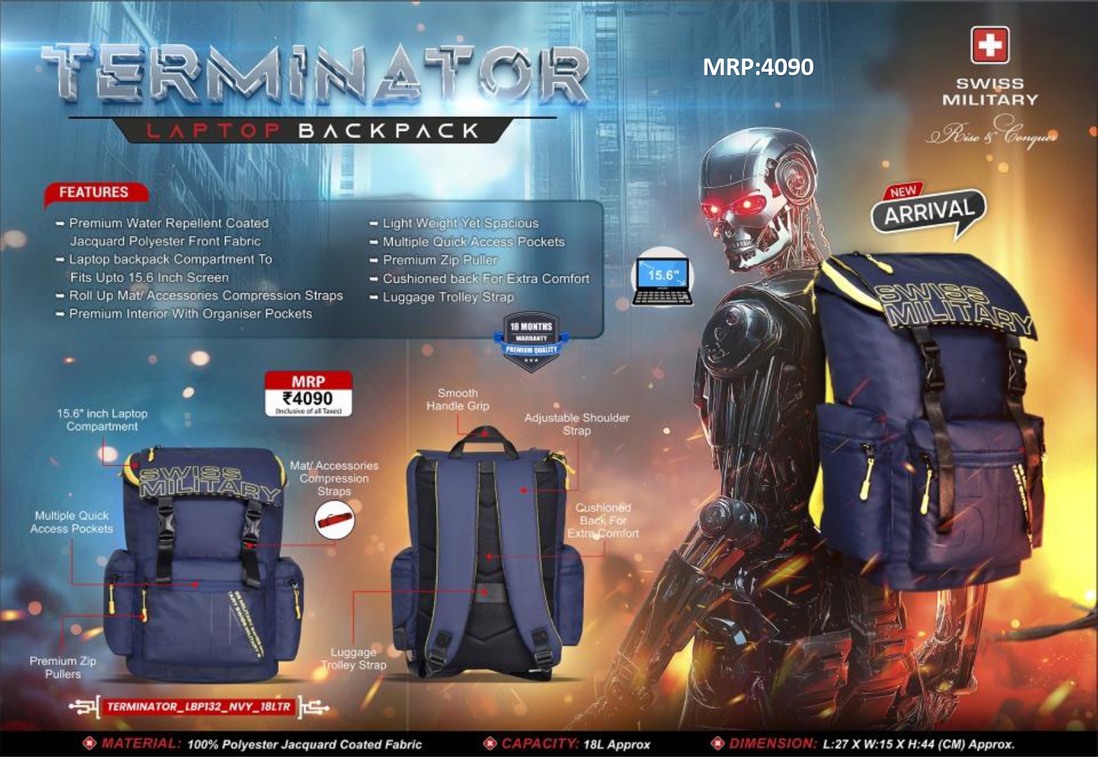 SWISS MILITARY TERMINATOR Laptop Backpack
