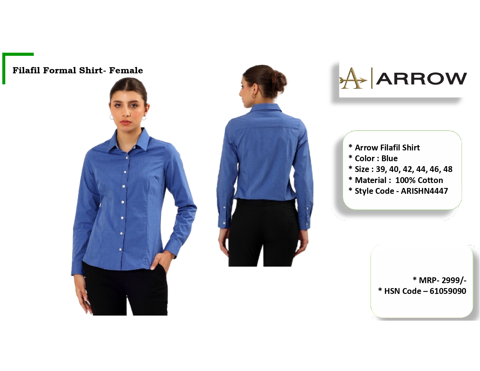ARROW Cotton FilaFil Formal Shirt Male/Female