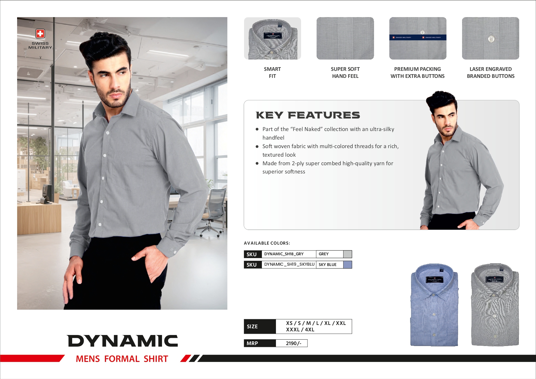 SWISS MILITARY Formal Collar Shirt