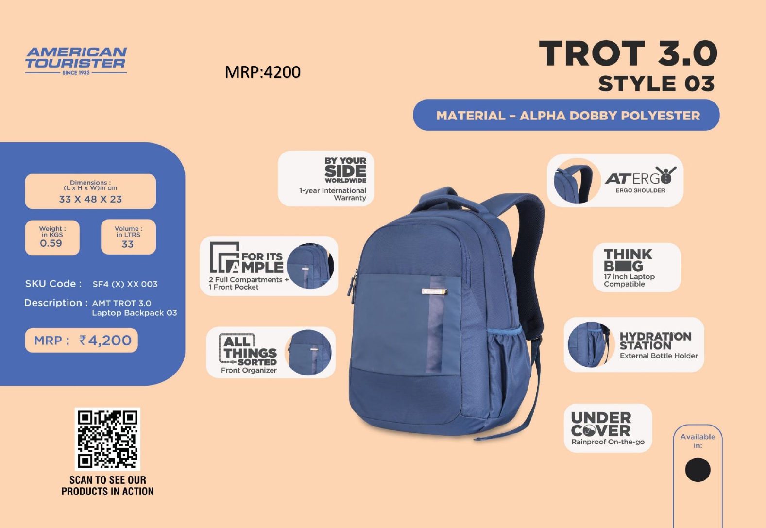 AMERICAN TOURISTER TROT 3.0 Backpack (Style 03)