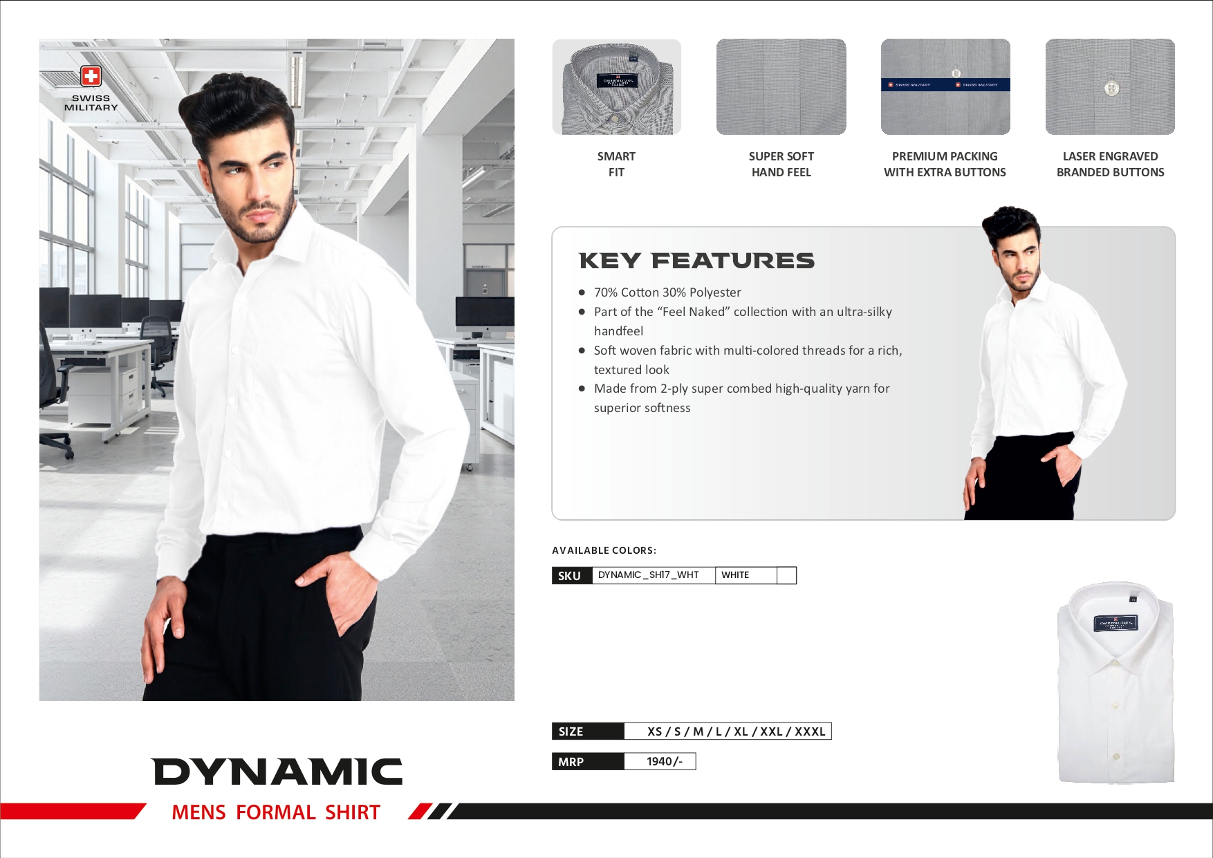 SWISS MILITARY Poly Cotton Shirt